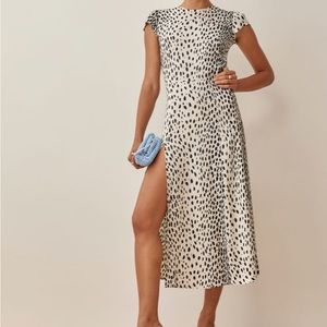 Blue floral Reformation Gavin dress